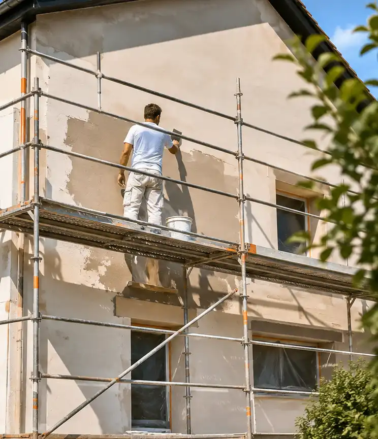 Chantier de ravalement de façade à Nanterre